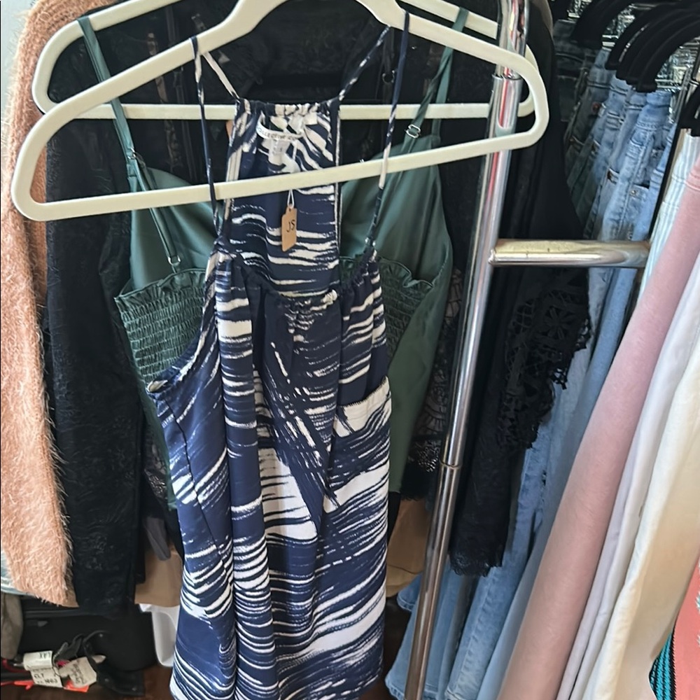 Collective Concepts Navy and White Tank Top